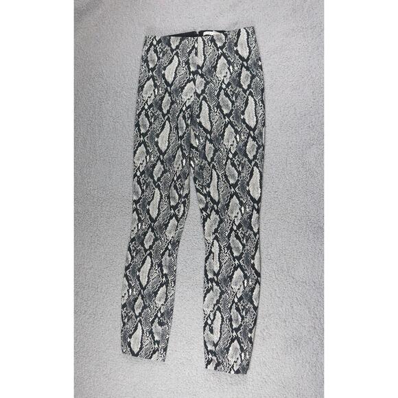 Alice + Olivia 2 Connley Fitted Slim Pants Snake Print Animal Print Zip Up Ankle - Picture 1 of 6